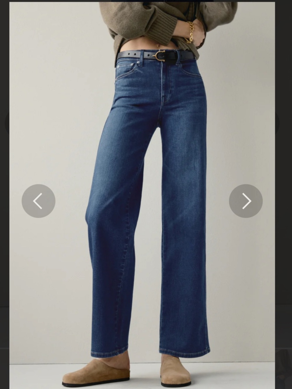 AYR The Dynamo 25 S in Sayonara (Classic High-Rise Wide-Leg Jeans in Dark Blue) - Picture 1 of 10